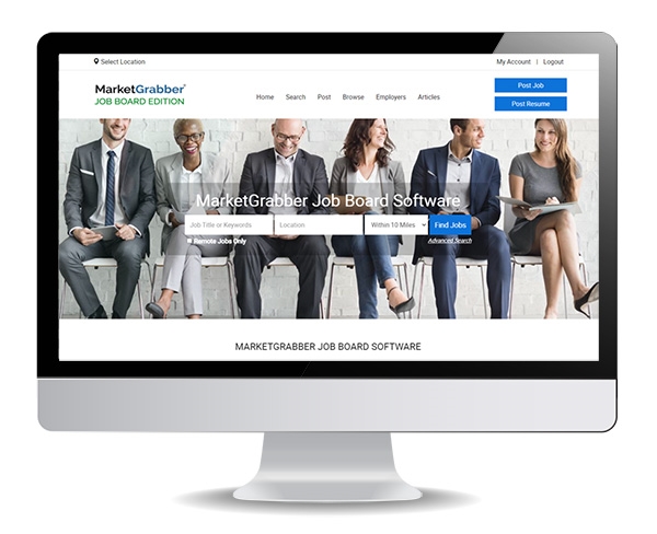 screenshot of MarketGrabber Job Board